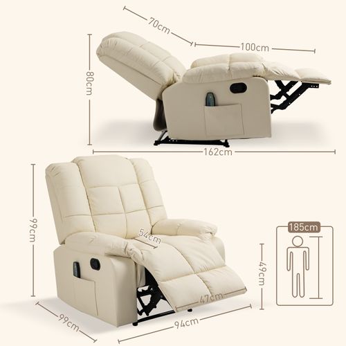 Fauteuil De Relaxation Massant Eleonore Crème