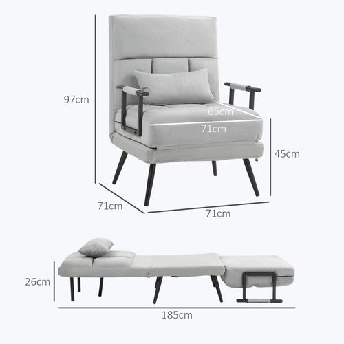 Fauteuil Convertible Spencer Gris Clair