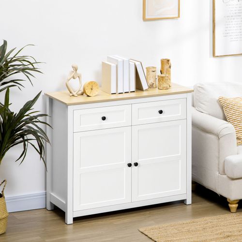 Buffet Commode Niels Blanc Et Bois Clair
