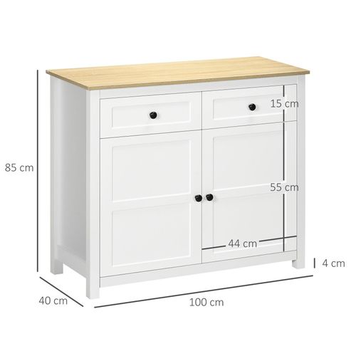 Buffet Commode Niels Blanc Et Bois Clair