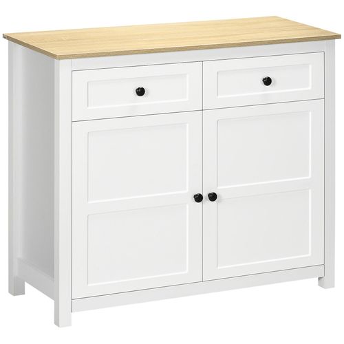 Buffet Commode Niels Blanc Et Bois Clair