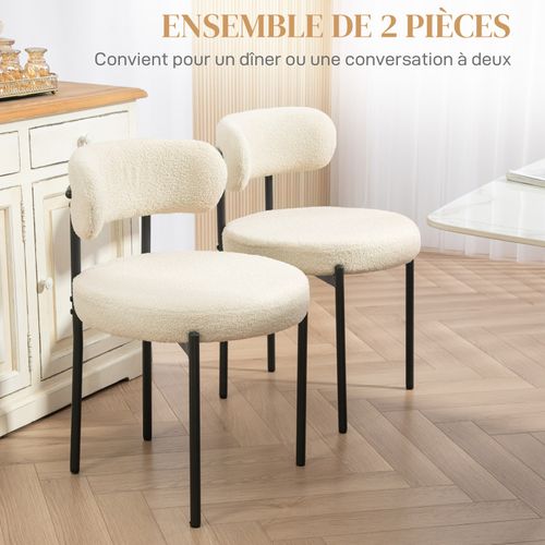 Lot De 2 Chaises Design Alexia Beige Et Noir