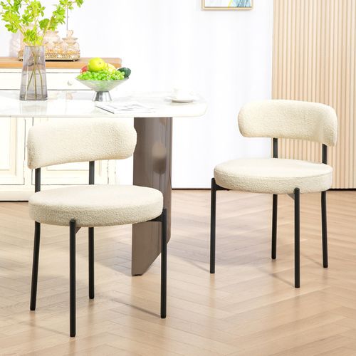Lot De 2 Chaises Design Alexia Beige Et Noir