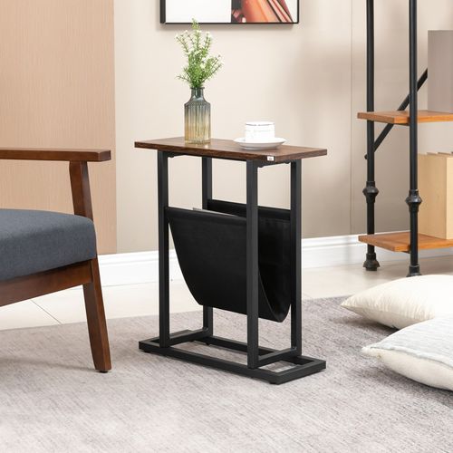 Table D’appoint Porte-revues Magali Aspect Bois Et Noir