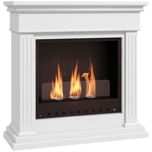 Cheminée Bioéthanol Demi Blanche