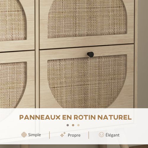 Meuble à Chaussures Panama Aspect Chêne Clair