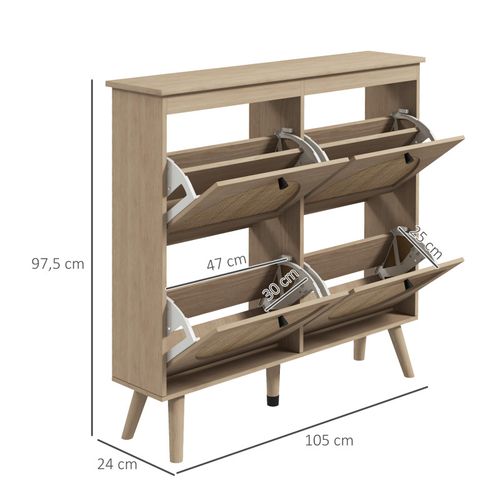 Meuble à Chaussures Panama Aspect Chêne Clair