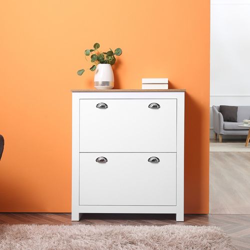 Meuble à Chaussures Diego Blanc Et Bois