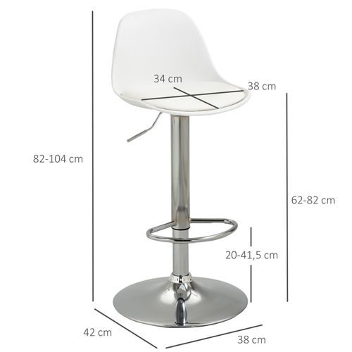 Lot De 2 Tabourets De Bar Appolon Blancs