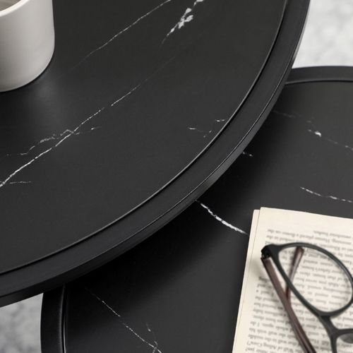 Lot De 2 Tables Basses Rondes Gigognes Lilith Noires