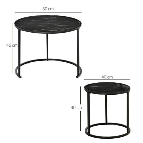Lot De 2 Tables Basses Rondes Gigognes Lilith Noires