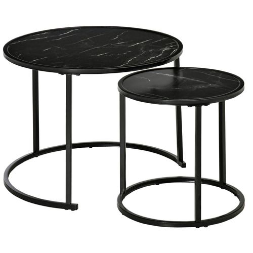 Lot De 2 Tables Basses Rondes Gigognes Lilith Noires