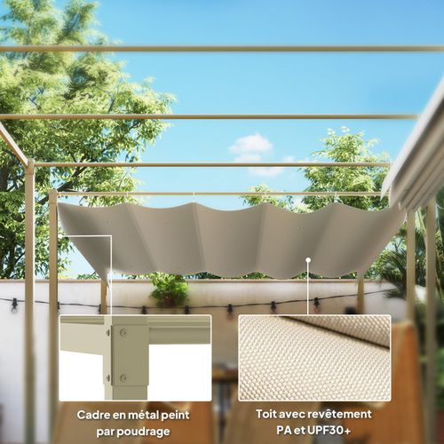 Pergola Rétractable Ammy Beige Et Kaki
