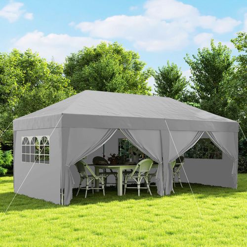 Tonnelle Pop-up Pliante 6 Fenêtres Lamia Grise