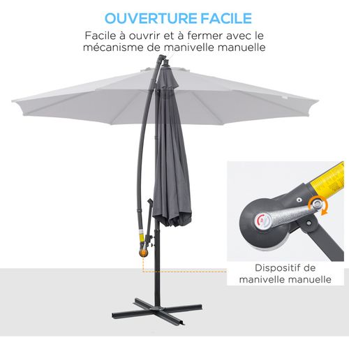 Parasol Déporté Octogonal Yolanda Gris