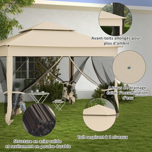 Tonnelle Pliante Pop-up Vyronas Beige