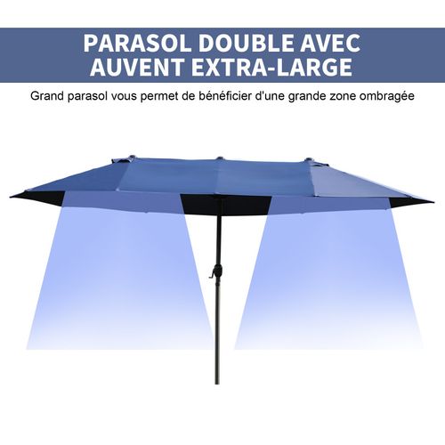 Parasol Droit De Jardin XXL Variolu Bleu