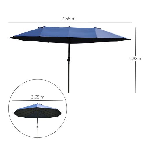 Parasol Droit De Jardin XXL Variolu Bleu