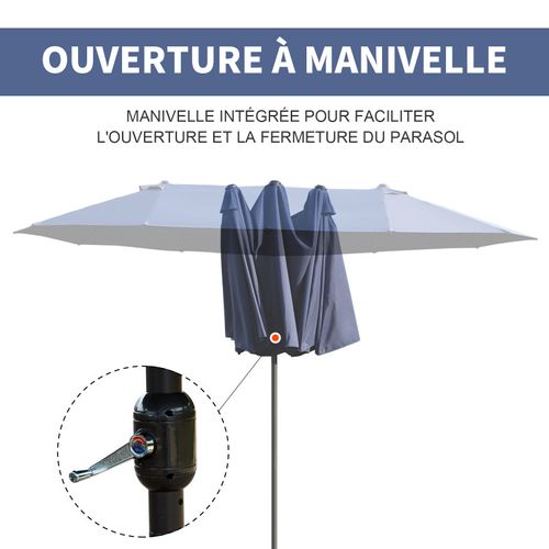 Parasol Droit De Jardin XXL Variolu Bleu