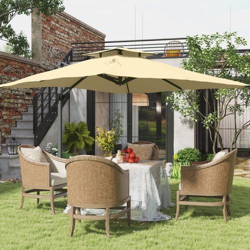 Parasol Carré Déporté Agios Beige