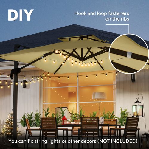 Parasol Carré Déporté Agios Beige