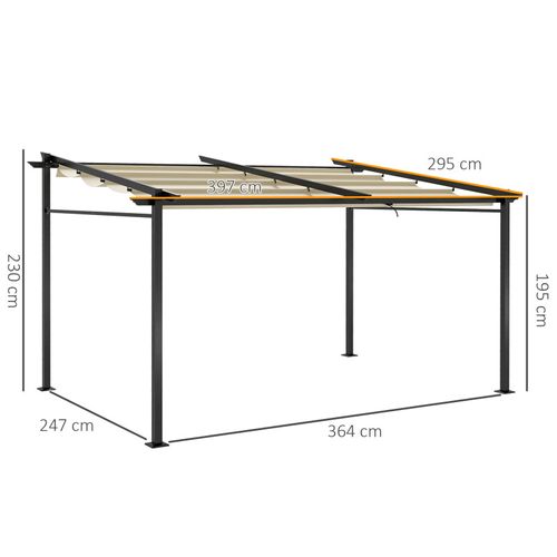 Pergola Rétractable 3,97 X 2,95 Cm Angela Beige