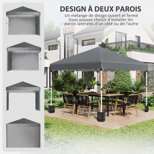 Tonnelle De Jardin Pop-up Pliante Damian Gris Foncé