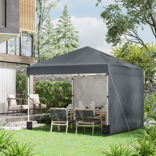 Tonnelle De Jardin Pop-up Pliante Damian Gris Foncé