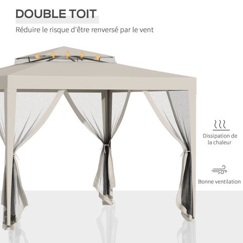 Tonnelle Pliante 3 X 3m Steffie Beige