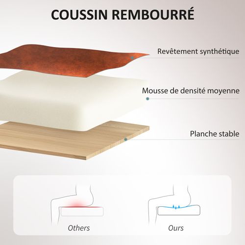 Chaise De Bureau Direction Réglable Bascule Verrouillable Marron Effet Vieilli