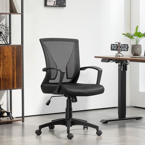 Chaise De Bureau Ergonomique Polyester Maille Noir