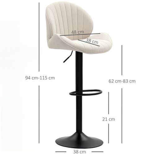 Lot De 2 Tabourets De Bar Melinda Noir Et Beige