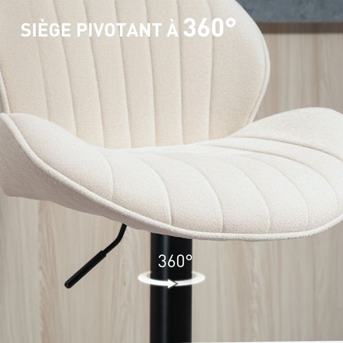 Lot De 2 Tabourets De Bar Melinda Noir Et Beige