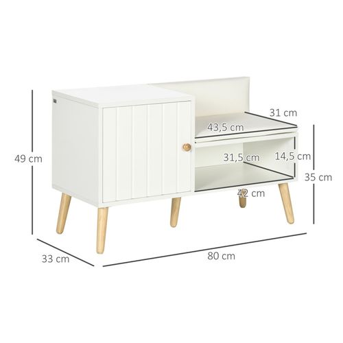 Banc Meuble à Chaussures 2 En 1 Style Scandinave Bois Pin Blanc