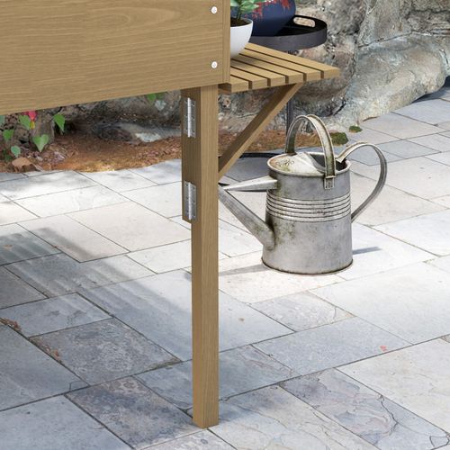 Jardinière Rectangulaire Sur Pied 12 Compartiments Tablettes Rabattables Bois