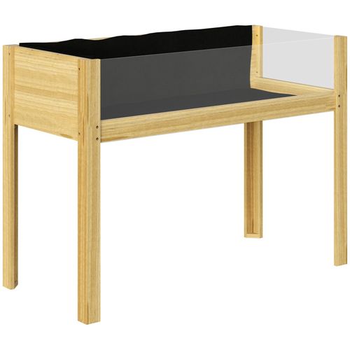 Jardinière Sur Pied Design 2 Panneaux Acryliques Transparents Bois Sapin Pré-huilé