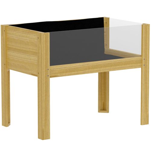 Jardinière Sur Pied Design 2 Panneaux Acryliques Transparents Bois Sapin Pré-huilé