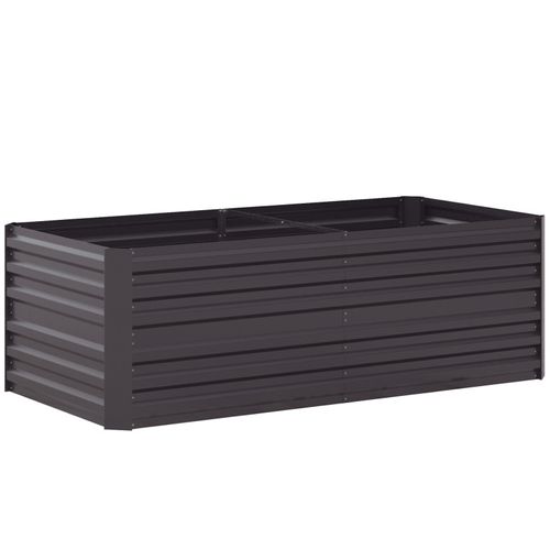 Carré Potager 180 X 90 X 59 Cm Tôle D'acier Ondulée Galvanisée