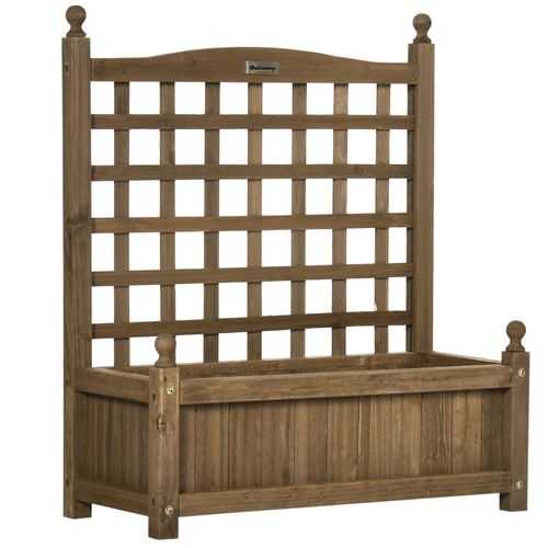 Jardinière Avec Treillis - Jardinière Sur Pied - Inserts D'irrigation Inclus Bois Sapin