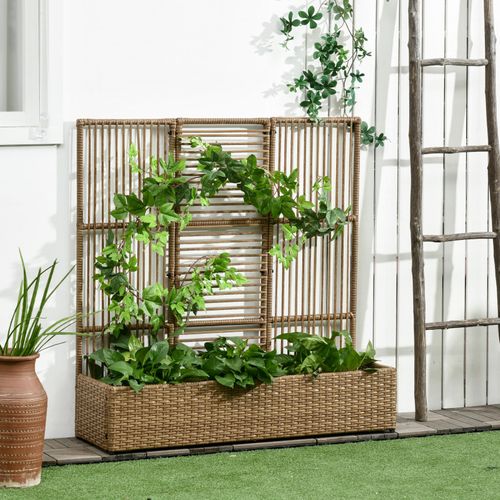 Jardinière Avec Treillis Haut Dim. 103l X 29l X 103h Cm Résine