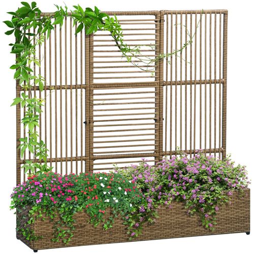 Jardinière Avec Treillis Haut Dim. 103l X 29l X 103h Cm Résine