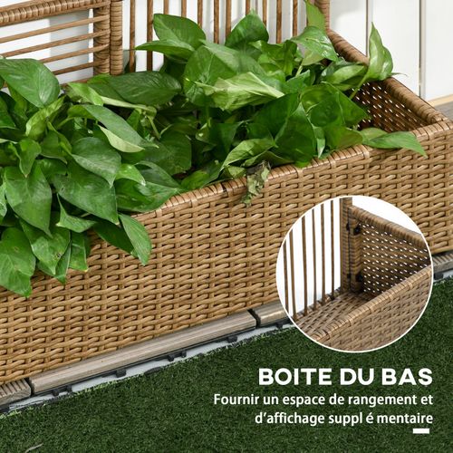 Jardinière Avec Treillis Haut Dim. 103l X 29l X 103h Cm Résine