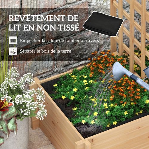 Jardinière Avec Treillis Bois Sapin Pré-huilé