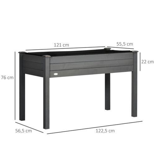 Jardinière Sur Pieds Potager Inserts D'irrigation + Feutre De Drainage Sapin Gris