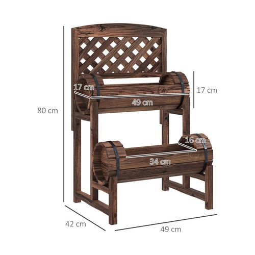 Jardinière Surélevée Potager Sur Pied 2 Niveaux Et Treillis