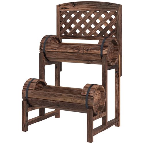 Jardinière Surélevée Potager Sur Pied 2 Niveaux Et Treillis