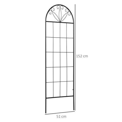 Lot De 2 Treillis De Jardin - Dim. 51l X 152h Cm - Métal Époxy Noir