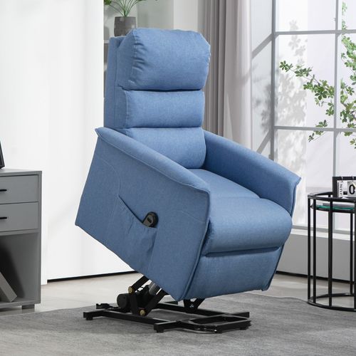 Fauteuil Releveur De Relaxation Réglable Électrique Tissu Bleu