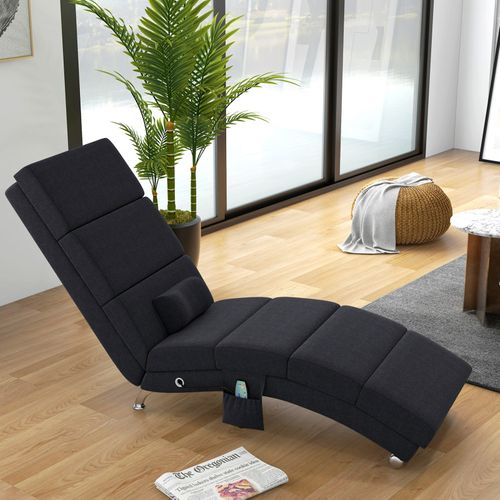 Fauteuil Relax Massant Chauffant Design Métal Chromé Tissu
