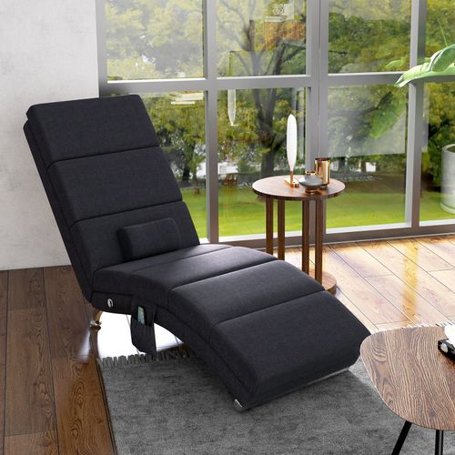 Fauteuil Relax Massant Chauffant Design Métal Chromé Tissu